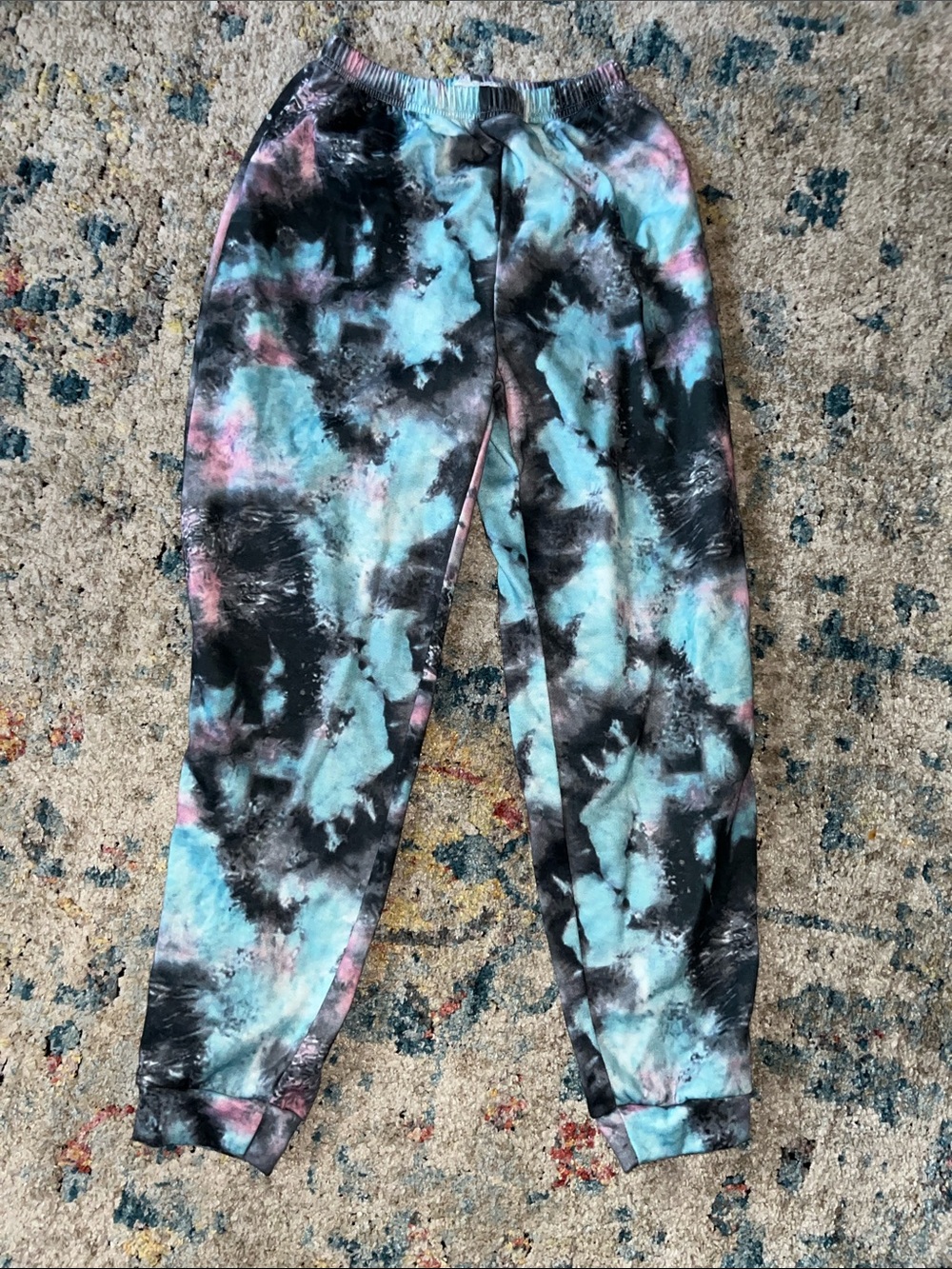 SHEIN Black, Blue & Pink Tie-Dye Kids Joggers